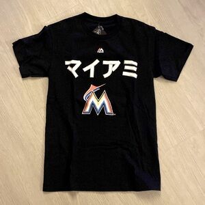 Miami Marlins Ichiro Japanese black t shirt, size Small